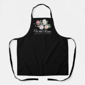 Elegant Floral Rozen Haarstylist Salon Black Schort (Voorkant)