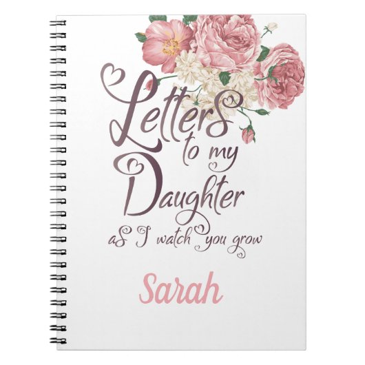 Elegant Floral rozen Letter chic design Notitieboek (Voorkant)