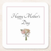 Elegant Floral Rozen Moederdag Kartonnen Onderzetters (Voorkant)