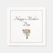 Elegant Floral Rozen Moederdag Servet (Voorkant)