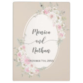 Elegant Floral Rozen & Peonies Wedding Planner Klembord (Achterkant)