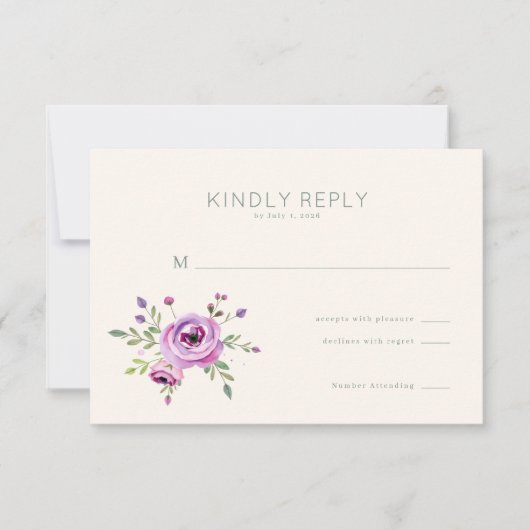 Elegant Floral RSVP Card (Voorkant)