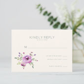 Elegant Floral RSVP Card (Staand voorkant)