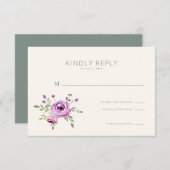Elegant Floral RSVP Card (Voorkant / Achterkant)