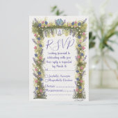 Elegant Floral RSVP Card 5x3.5 - Hand-Drawn Art (Staand voorkant)
