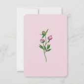 Elegant Floral RSVP Card in Soft Pink for Wedding  (Achterkant)