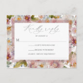 Elegant Floral RSVP Invitation Briefkaart (Voorkant)