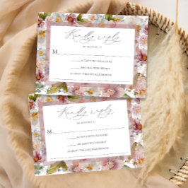 Elegant Floral RSVP Invitation Briefkaart