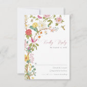 Elegant  Floral RSVP Kaartje (Voorkant)