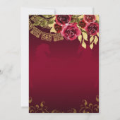 Elegant Floral Ruby Red Horse Quinceañera Kaart (Achterkant)