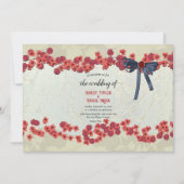 Elegant Floral Rustic Bow Stylish Modern Wedding Kaart (Voorkant)