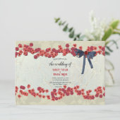 Elegant Floral Rustic Bow Stylish Modern Wedding Kaart (Staand voorkant)