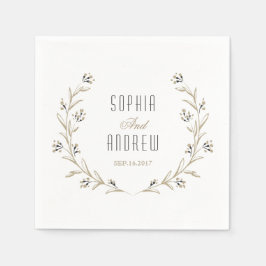 Elegant floral rustic country bruiloft monogram servetten