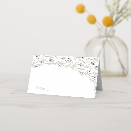 Elegant floral rustic country bruiloft place-kaart plaatskaartje (Voorkant)