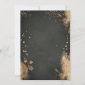 Elegant Floral Rustic Gold Wedding Uitnodiging (Achterkant)