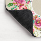 Elegant Floral Rustic Kraft Monogram Shabby Chic Muismat (Hoek)