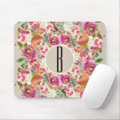 Elegant Floral Rustic Kraft Monogram Shabby Chic Muismat (Met muis)