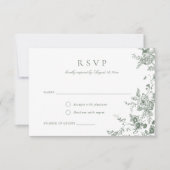 Elegant Floral Sage Green Botanical RSVP Card Kaart (Voorkant)