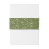 Elegant Floral Sage Green Wedding Uitnodigingen Wikkel (Achterkant Voorbeeld)