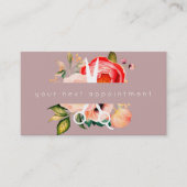 Elegant Floral Salon Scissors Logo Benoeming Visitekaartje (Voorkant)