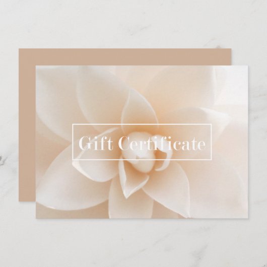 Elegant Floral Salon Spa Yoga Gift Certificate (Voorkant / Achterkant)