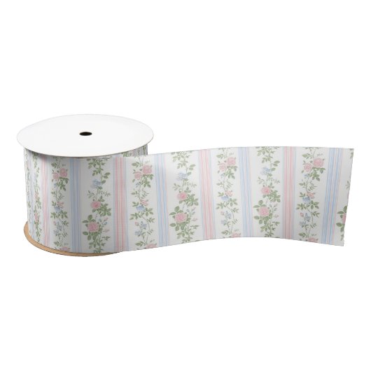 Elegant  Floral Satijnen Lint (Spoel)