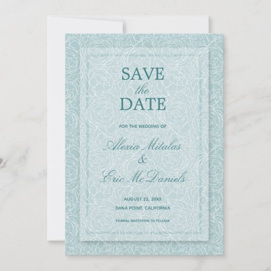 Elegant Floral Save The Date (Voorkant)