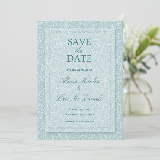 Elegant Floral Save The Date (Staand voorkant)