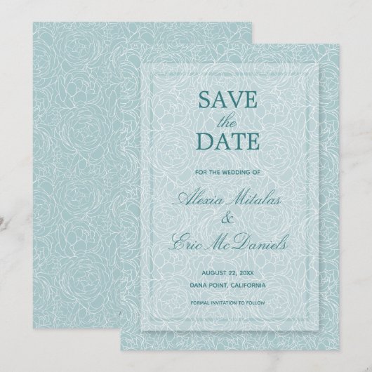 Elegant Floral Save The Date (Voorkant / Achterkant)
