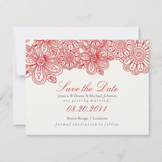 Elegant Floral Save the Date (Voorkant)