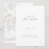 Elegant floral save the date (Voorkant / Achterkant)