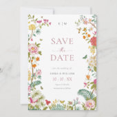 Elegant  Floral Save The Date (Voorkant)