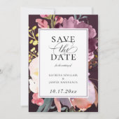 Elegant Floral Save the Date Aankondiging (Voorkant)