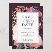 Elegant Floral Save the Date Aankondiging (Voorkant / Achterkant)