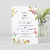 Elegant Floral Save the Date Card Kaart (Staand voorkant)
