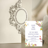 Elegant Floral Save the Date Card Kaart