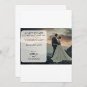 Elegant Floral Save the Date Card – Modern Wedding (Voorkant / Achterkant)