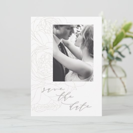 Elegant floral save the date. save the date (Staand voorkant)