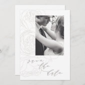 Elegant floral save the date. save the date (Voorkant / Achterkant)