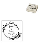 Elegant Floral Save the Date Wedding Rubberstempel (Gestempeld)