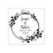 Elegant Floral Save the Date Wedding Rubberstempel (Afrduk)