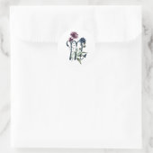 Elegant Floral Schorpioen Sterrenbeeld Ronde Sticker (Tas)