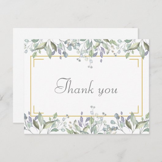Elegant Floral Script Business Hartelijk dank Briefkaart (Voorkant / Achterkant)