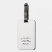 Elegant  Floral Script Name Bagagelabel (Achterkant verticaal)