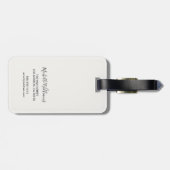 Elegant  Floral Script Name Bagagelabel (Achterkant horizontaal)