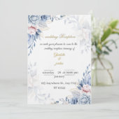 Elegant Floral Script  Personalized Wedding Card Kaart (Staand voorkant)