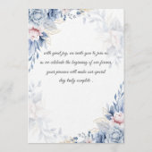 Elegant Floral Script  Personalized Wedding Card Kaart (Achterkant)