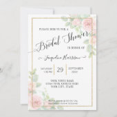 Elegant Floral Script roze in Gold Vrijgezellenfee Kaart (Voorkant)