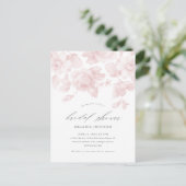 Elegant Floral Script Roze Vrijgezellenfeest Uitnodiging Briefkaart (Staand voorkant)