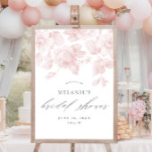 Elegant Floral Script roze Vrijgezellenfeest Welko Poster